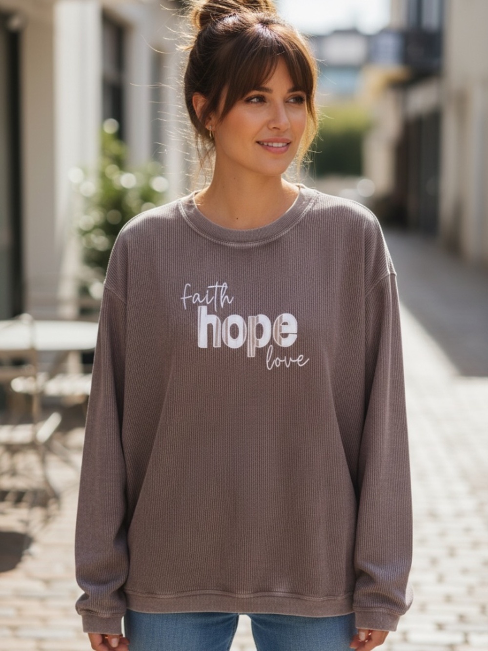 Chicka-D oversized corded crewneck size medium